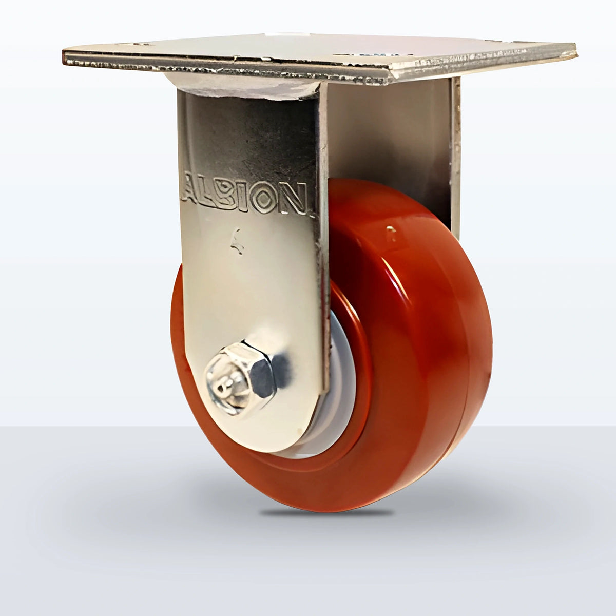 4" Polyurethane on Polypropylene Caster, Top Plate, 600 lb Capacity - Roller Bearing, 4 X 4-1/2 Plate, 5-5/8" Overall Height, Zinc