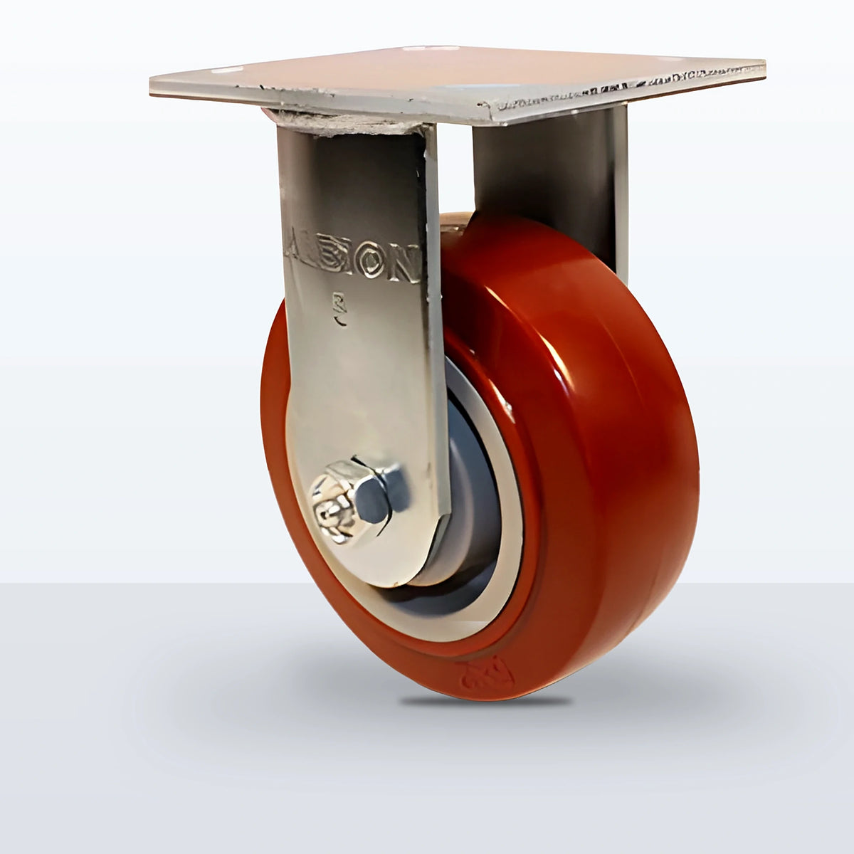 5" Polyurethane on Polypropylene Caster, Top Plate, 750 lb Capacity - Roller Bearing, 4 X 4-1/2 Plate, 6-1/2" Overall Height, Zinc