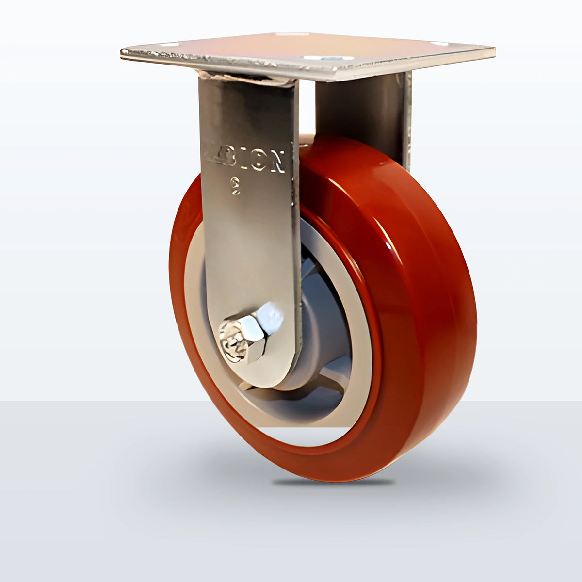 6" Polyurethane on Polypropylene Caster, Top Plate, 900 lb Capacity - Roller Bearing, 4 X 4-1/2 Plate, 7-1/2" Overall Height, Zinc