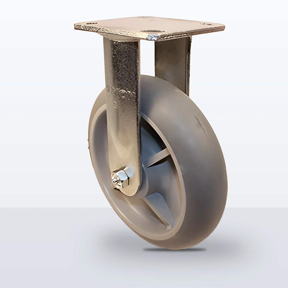 8" Thermoplastic Rubber Caster, Top Plate, 600 lb Capacity - Roller Bearing (10603)