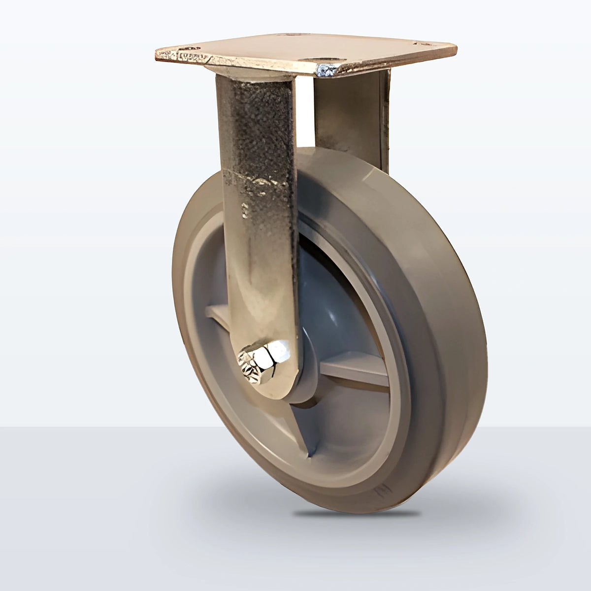 8" Thermoplastic Rubber Caster, Top Plate, 600 lb Capacity - Roller Bearing (10607)