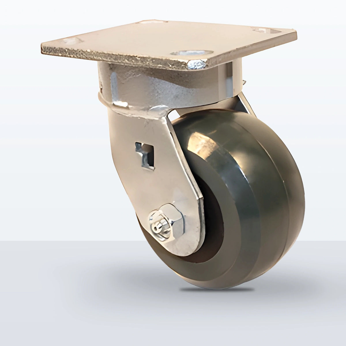 4" Premium Solid Polyurethane Caster, Top Plate, 1000 lb Capacity - Roller Bearing, 4 X 4-1/2 Plate