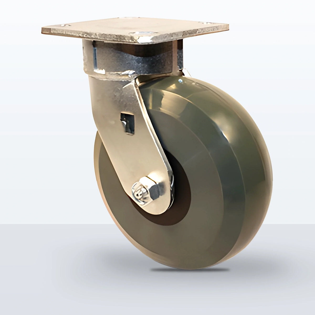 6" Premium Solid Polyurethane Caster, Top Plate, 1500 lb Capacity - Roller Bearing