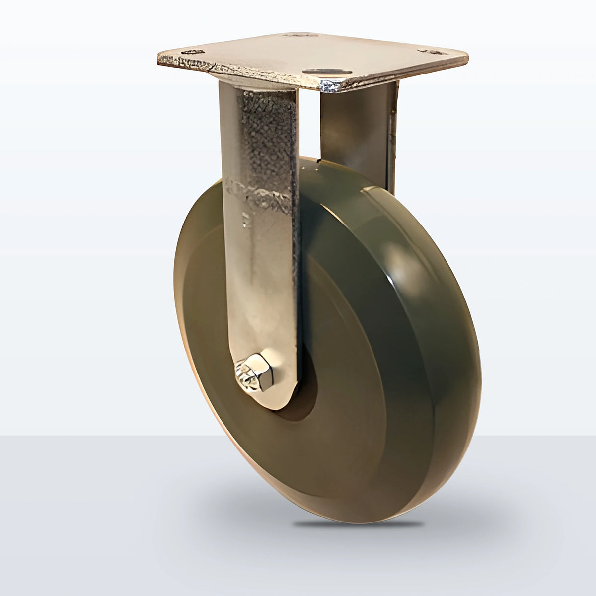 8" Premium Solid Polyurethane Caster, Top Plate, 1500 lb Capacity - Roller Bearing