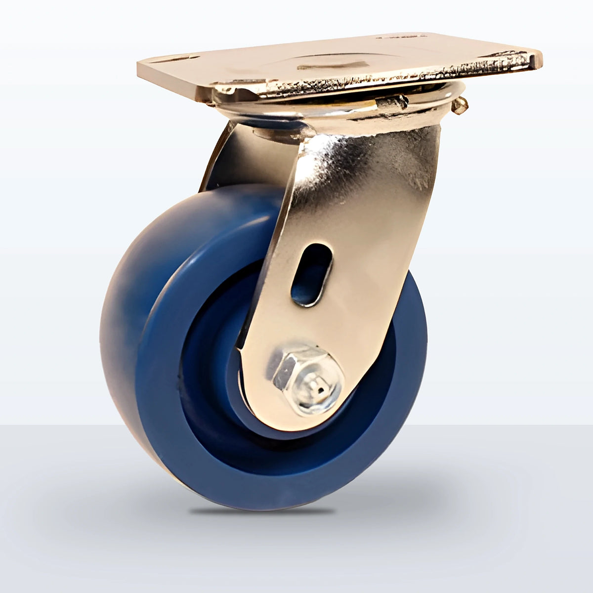 Stainless Steel 4" Solid Polyurethane Caster, Top Plate, 750 lb Capacity - Delrin Bearing