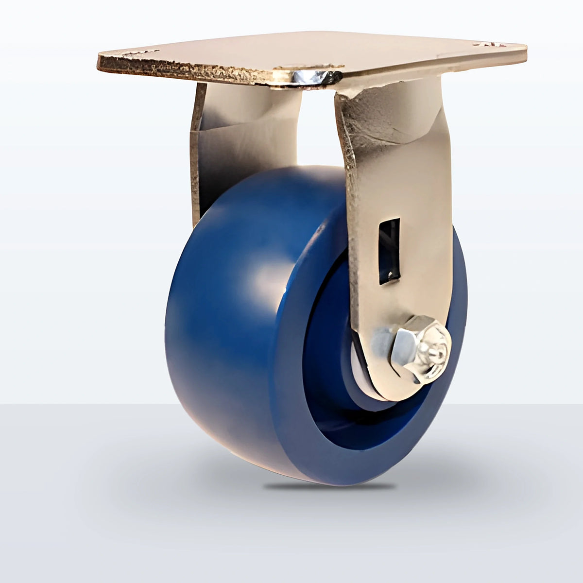 Stainless Steel 4" Solid Polyurethane Caster, Top Plate, 750 lb Capacity - Delrin Bearing