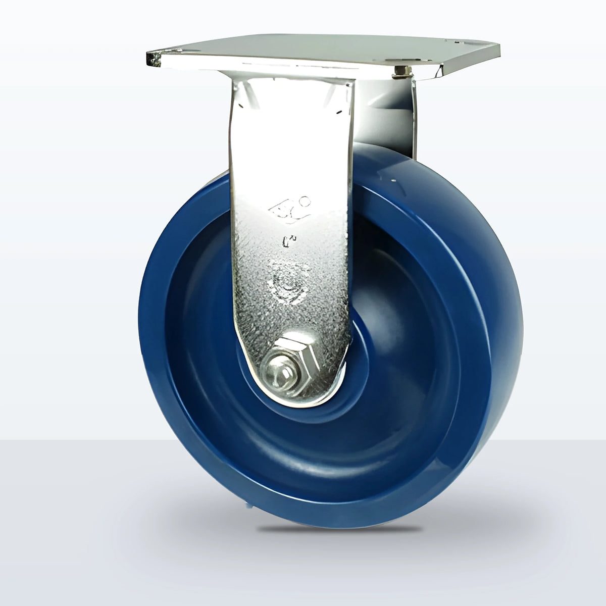 Stainless Steel 6" Solid Polyurethane Caster, Top Plate, 900 lb Capacity - Delrin Bearing