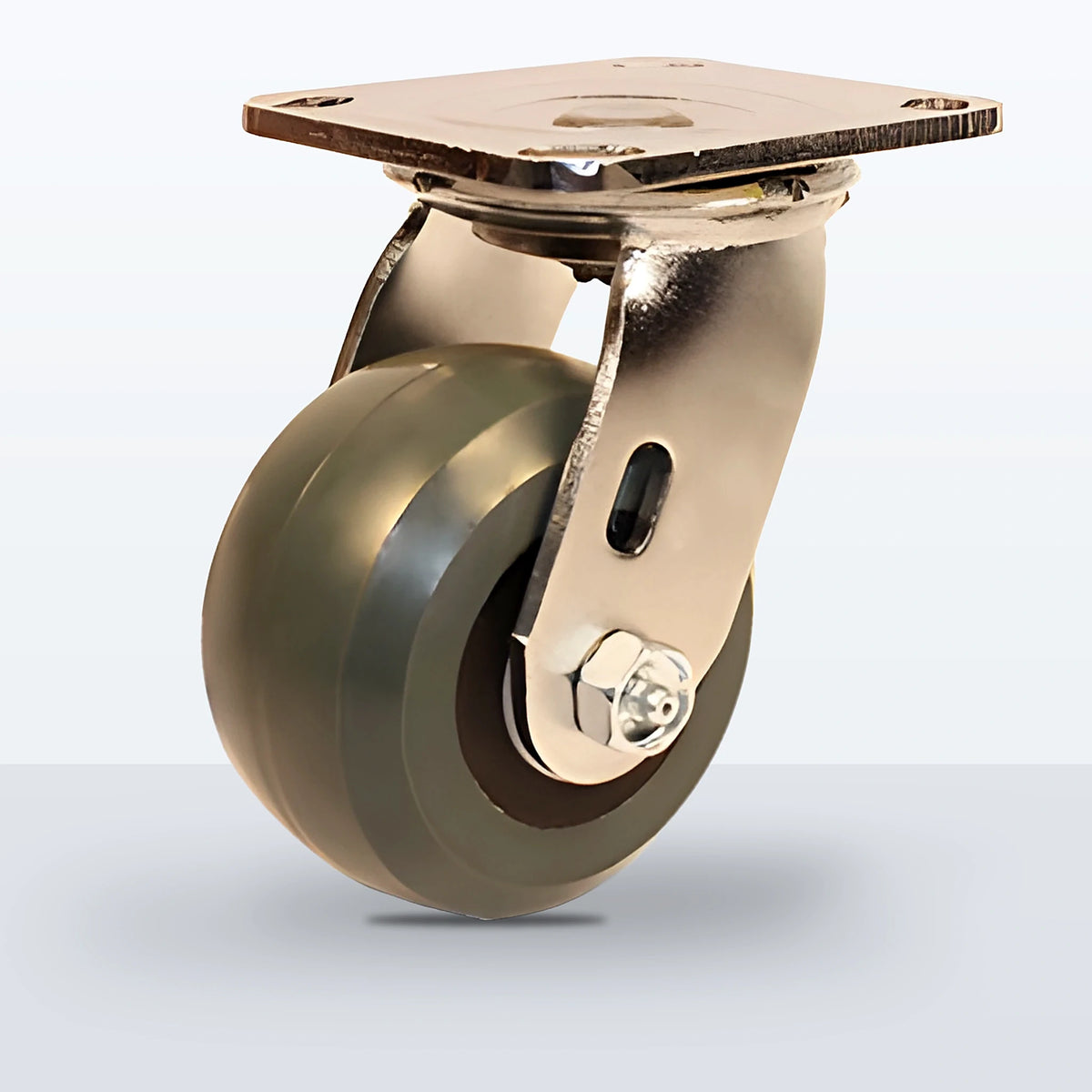 Stainless Steel 4" Premium Solid Polyurethane Caster, Top Plate, 1000 lb Capacity - Delrin Bearing