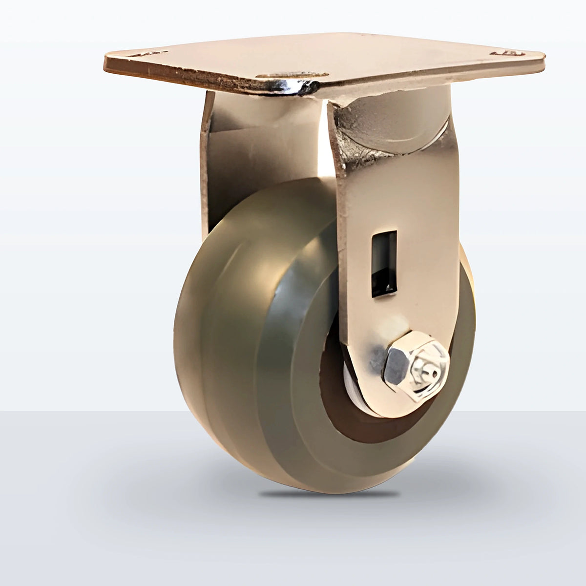Stainless Steel 4" Premium Solid Polyurethane Caster, Top Plate, 1000 lb Capacity - Delrin Bearing
