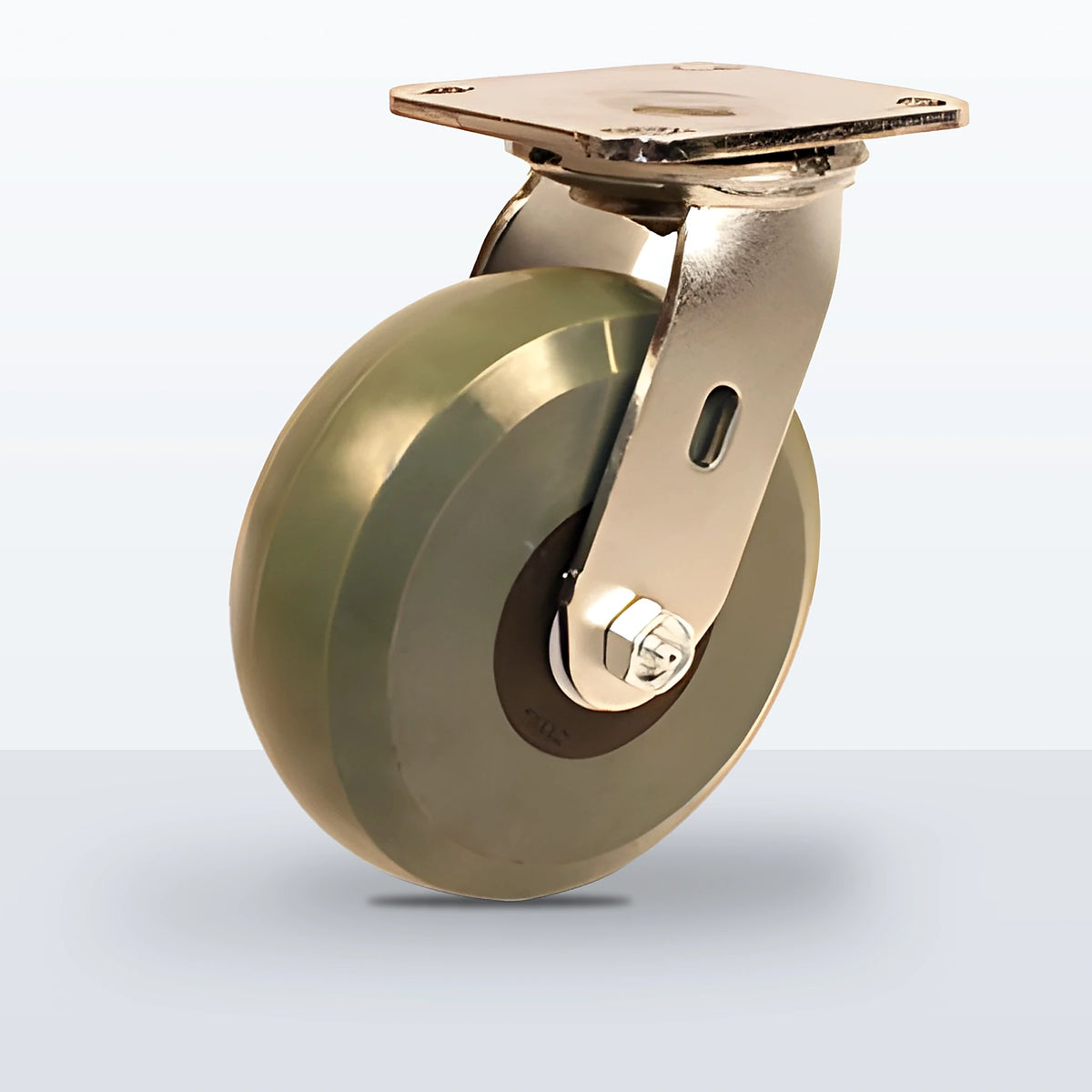 Stainless Steel 6" Premium Solid Polyurethane Caster, Top Plate, 1250 lb Capacity - Delrin Bearing