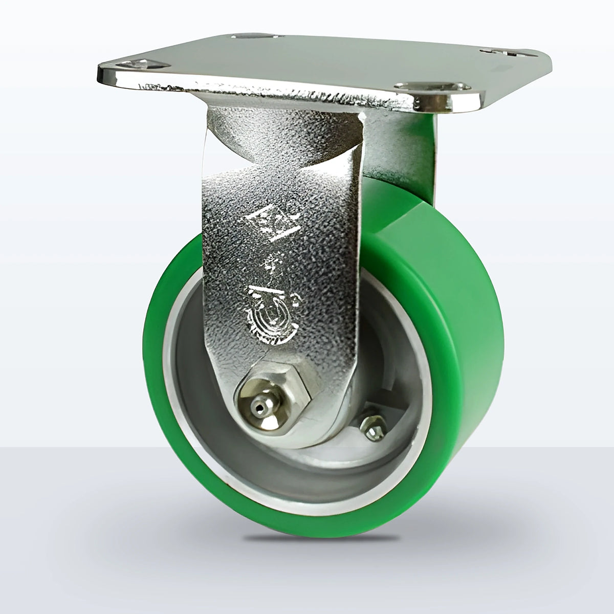 Stainless Steel 4" Polyurethane on Aluminum Caster, Top Plate, 800 lb Capacity - Delrin Bearing