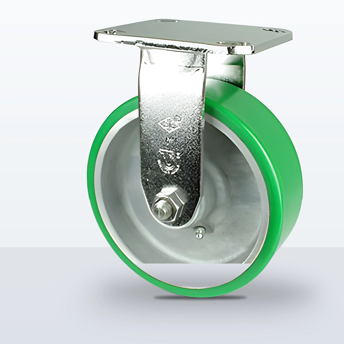 Stainless Steel 6" Polyurethane on Aluminum Caster, Top Plate, 1200 lb Capacity - Delrin Bearing