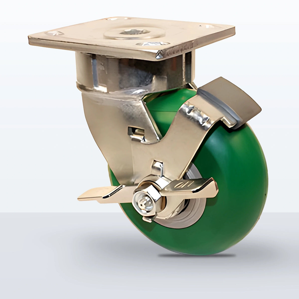 5" Polyurethane on Aluminum (round Tread) Caster, Top Plate, 1000 lb Capacity - Sealed Precision Ball Bearing