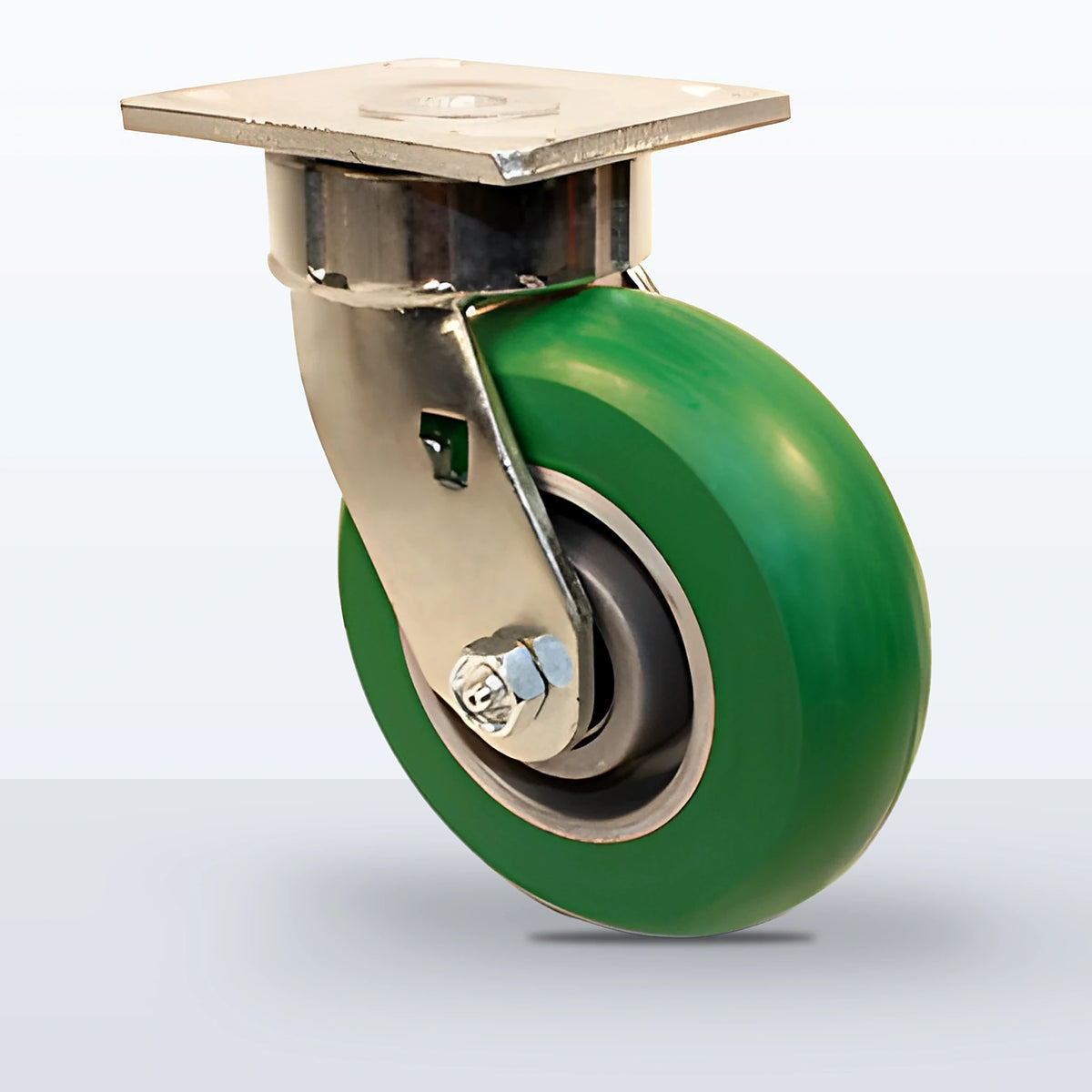 6" Polyurethane on Aluminum (round Tread) Caster, Top Plate, 1250 lb Capacity - Sealed Precision Ball Bearing