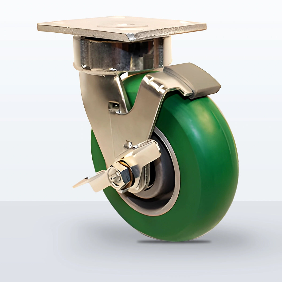 6" Polyurethane on Aluminum (round Tread) Caster, Top Plate, 1250 lb Capacity - Sealed Precision Ball Bearing