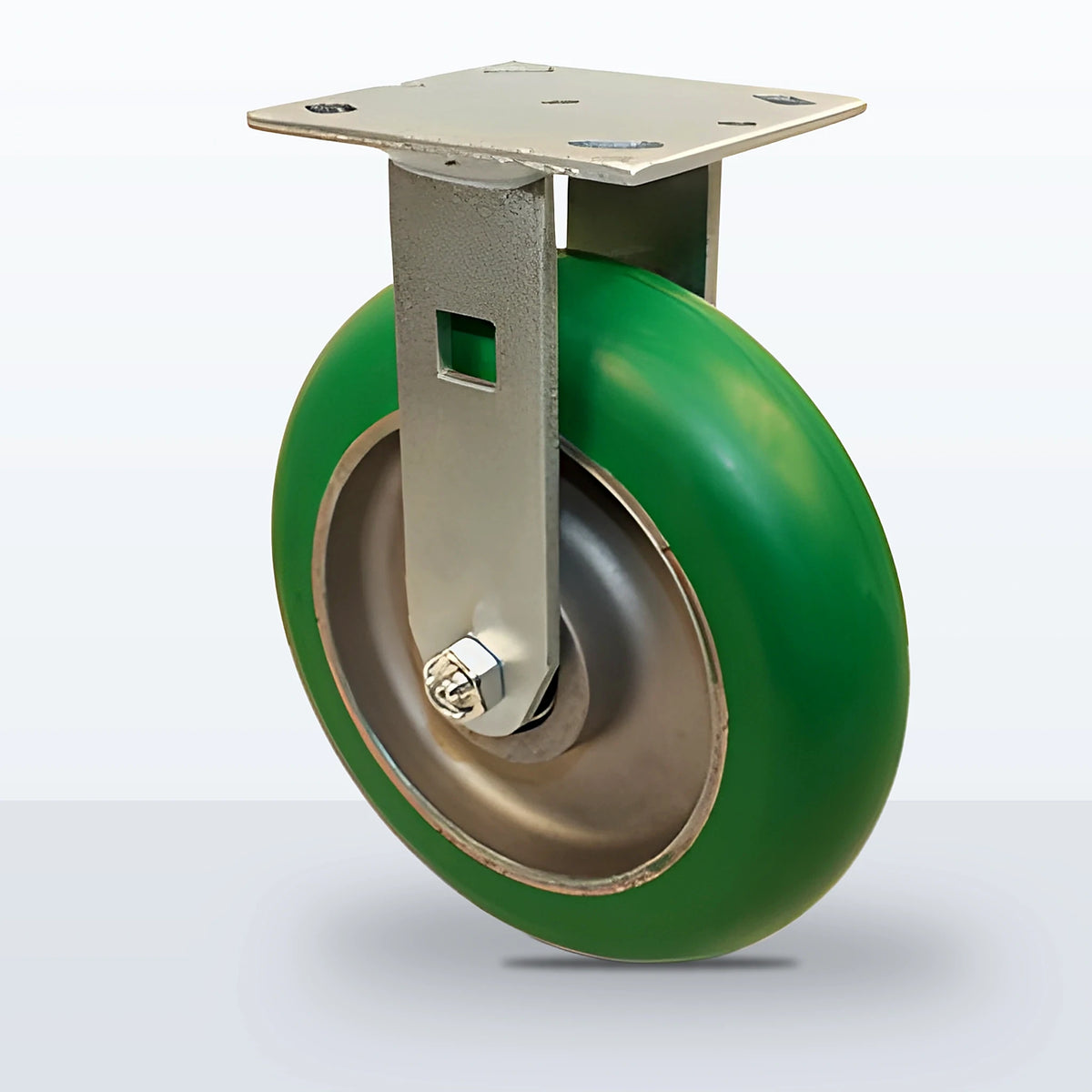 8" Polyurethane on Aluminum (round Tread) Caster, Top Plate, 1250 lb Capacity - Sealed Precision Ball Bearing
