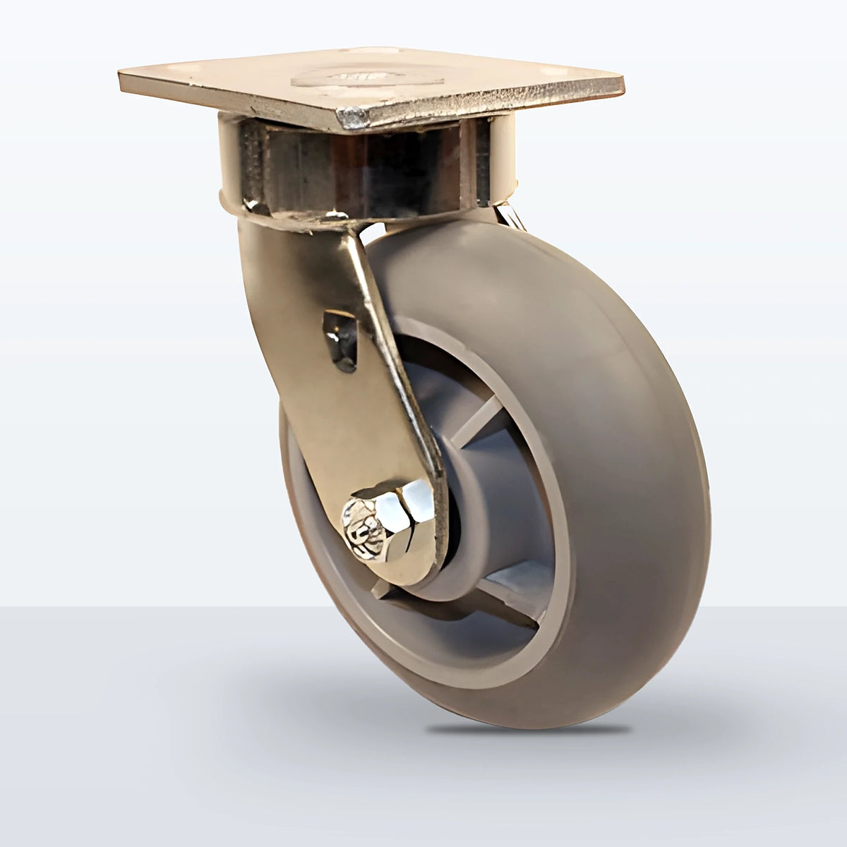 6" Thermoplastic Rubber (round Tread) Caster, Top Plate, 500 lb Capacity - Sealed Precision Ball Bearing