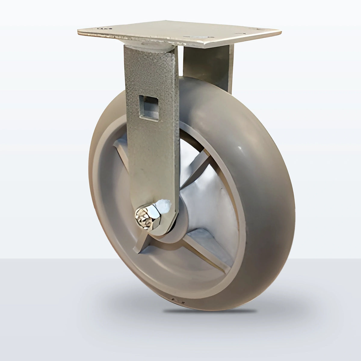 8" Thermoplastic Rubber (round Tread) Caster, Top Plate, 600 lb Capacity - Sealed Precision Ball Bearing