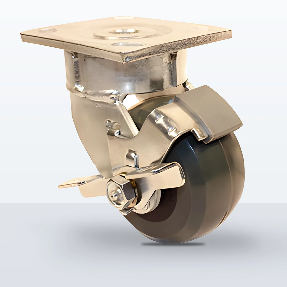 4" Premium Solid Polyurethane Caster, Top Plate, 1000 lb Capacity - Sealed Precision Ball Bearing