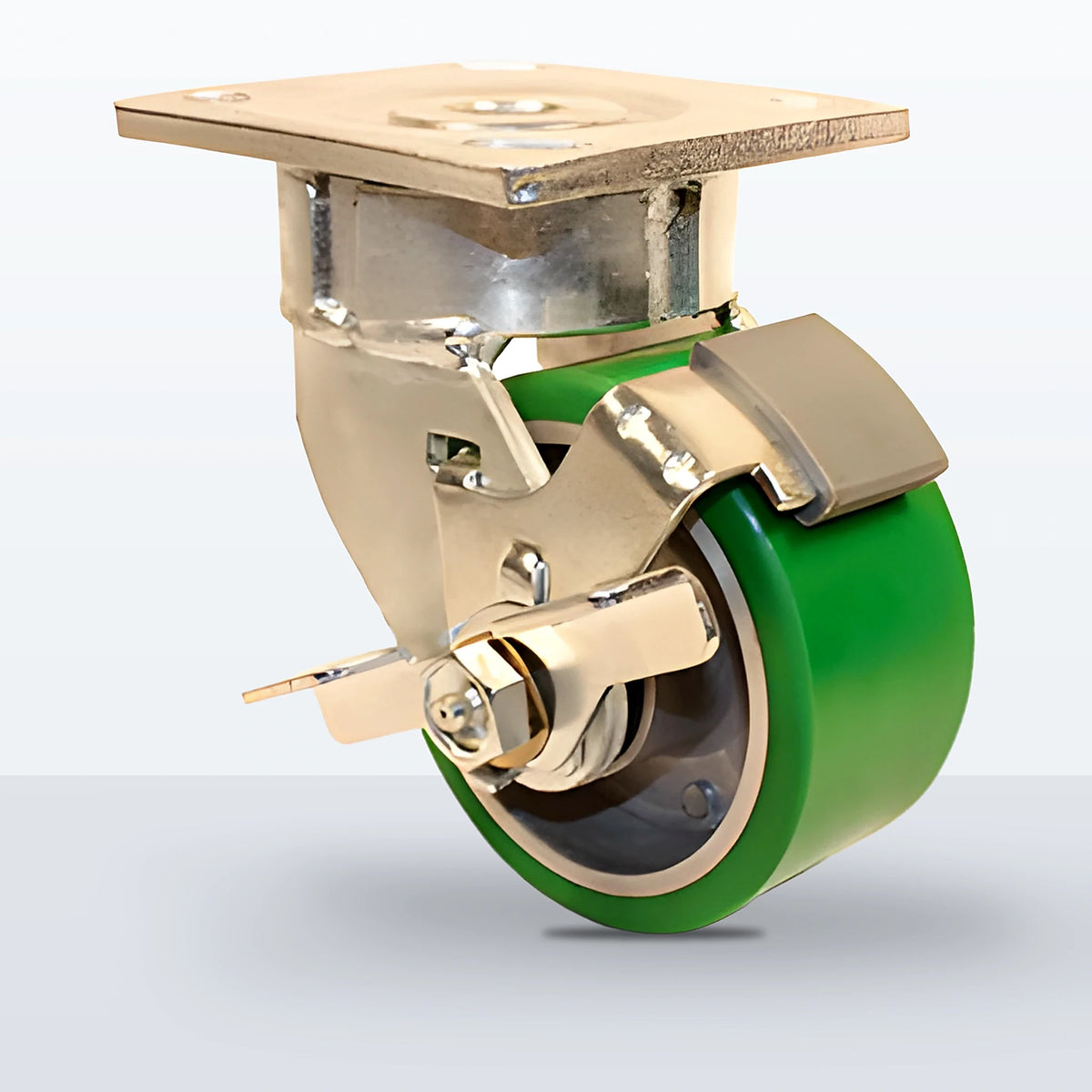 4" Polyurethane on Aluminum Caster, Top Plate, 800 lb Capacity - Sealed Precision Ball Bearing