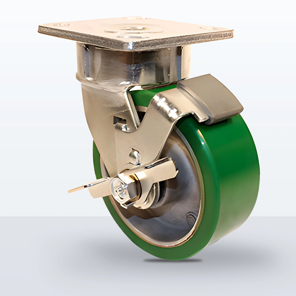 5" Polyurethane on Aluminum Caster, Top Plate, 900 lb Capacity - Sealed Precision Ball Bearing