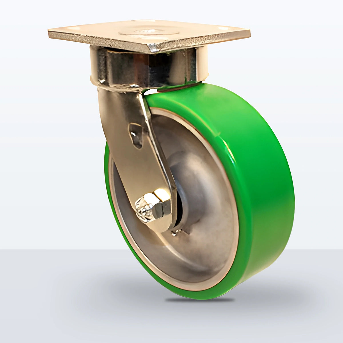 6" Polyurethane on Aluminum Caster, Top Plate, 1200 lb Capacity - Sealed Precision Ball Bearing