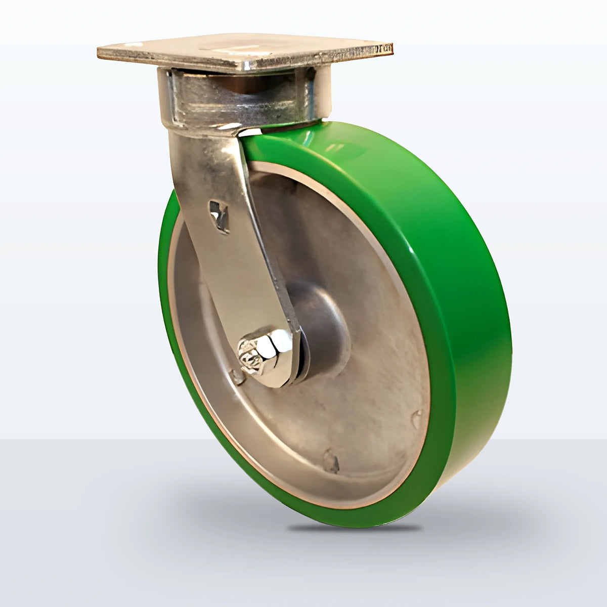 8" Polyurethane on Aluminum Caster, Top Plate, 1250 lb Capacity - Sealed Precision Ball Bearing