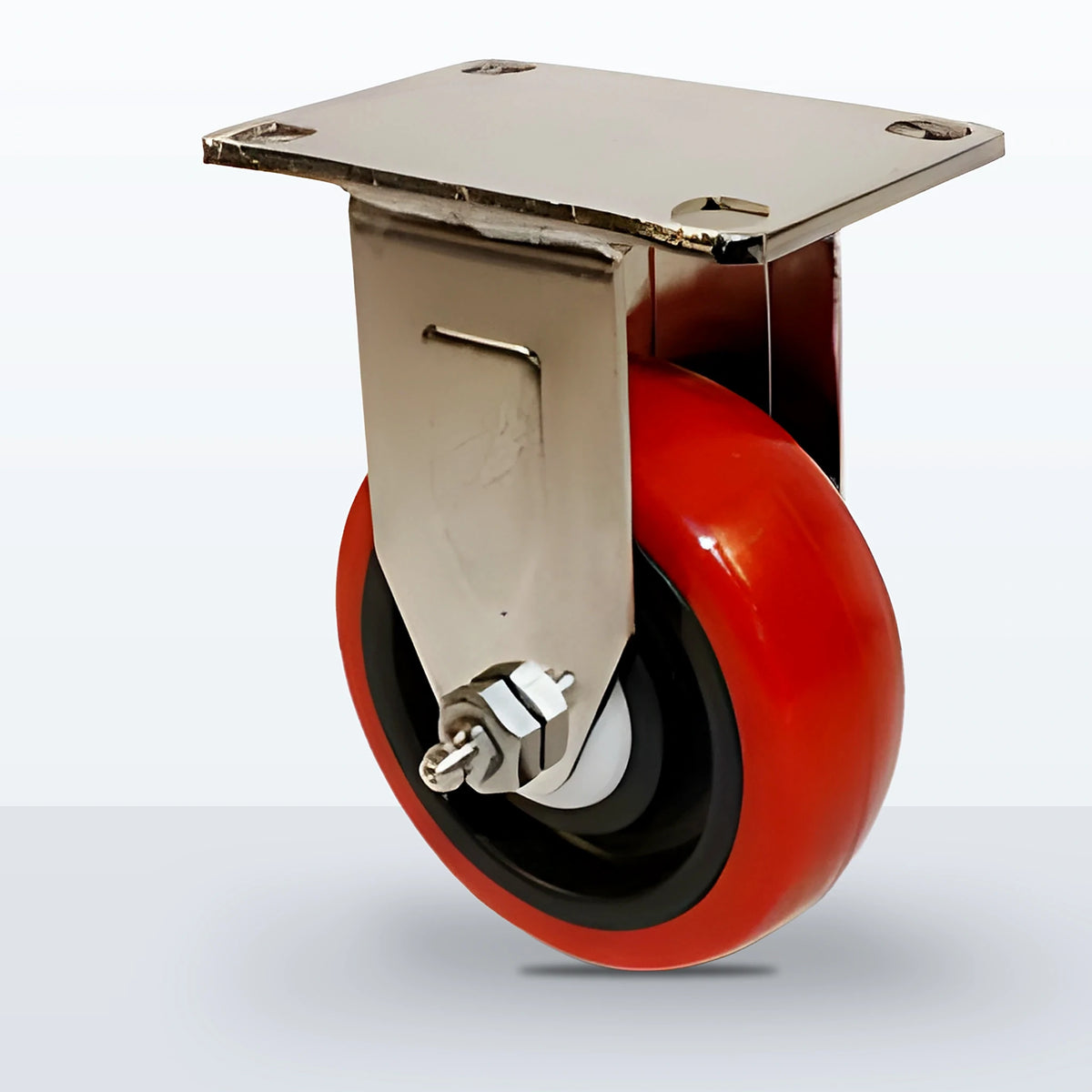 Stainless Steel 3-1/2" Polyurethane on Polypropylene Caster, Top Plate, 250 lb Capacity - Delrin with Delrin Spanner Bushing