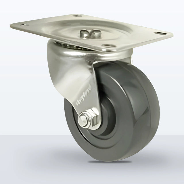 3" Hard Rubber Caster, Top Plate, 225 lb Capacity - Plain