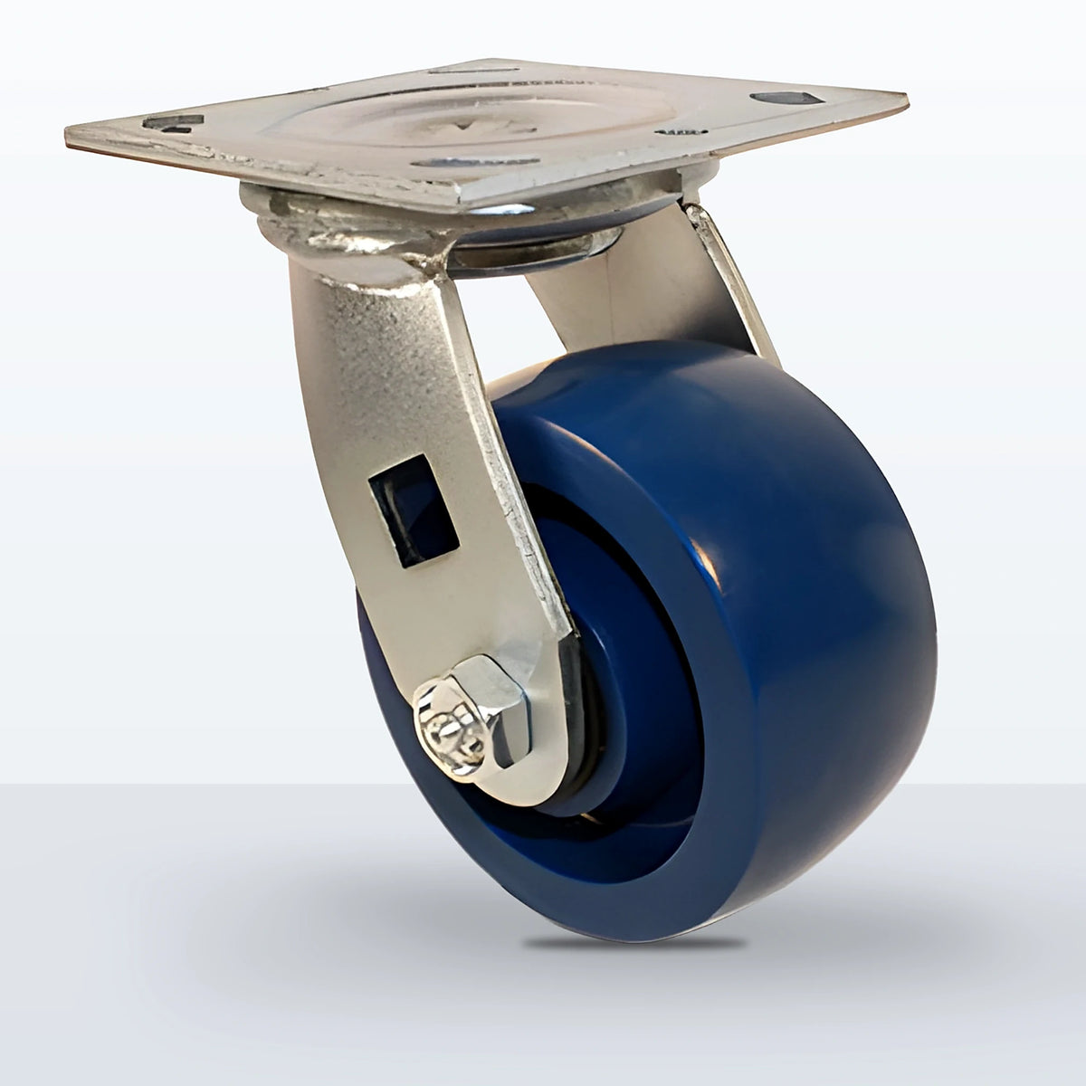 4" Solid Polyurethane Caster, Top Plate, 750 lb Capacity - Roller Bearing (10880)