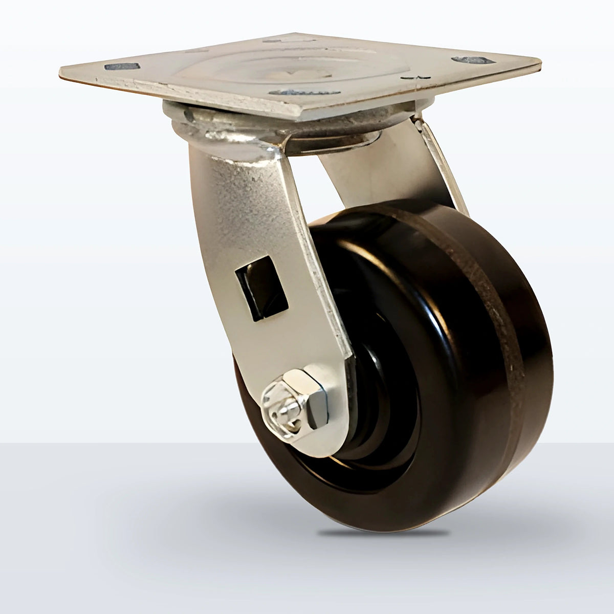 4" Phenolic Caster, Top Plate, 800 lb Capacity - Roller Bearing, 4 X 4-1/2 Plate, 5-5/8" Overall Height