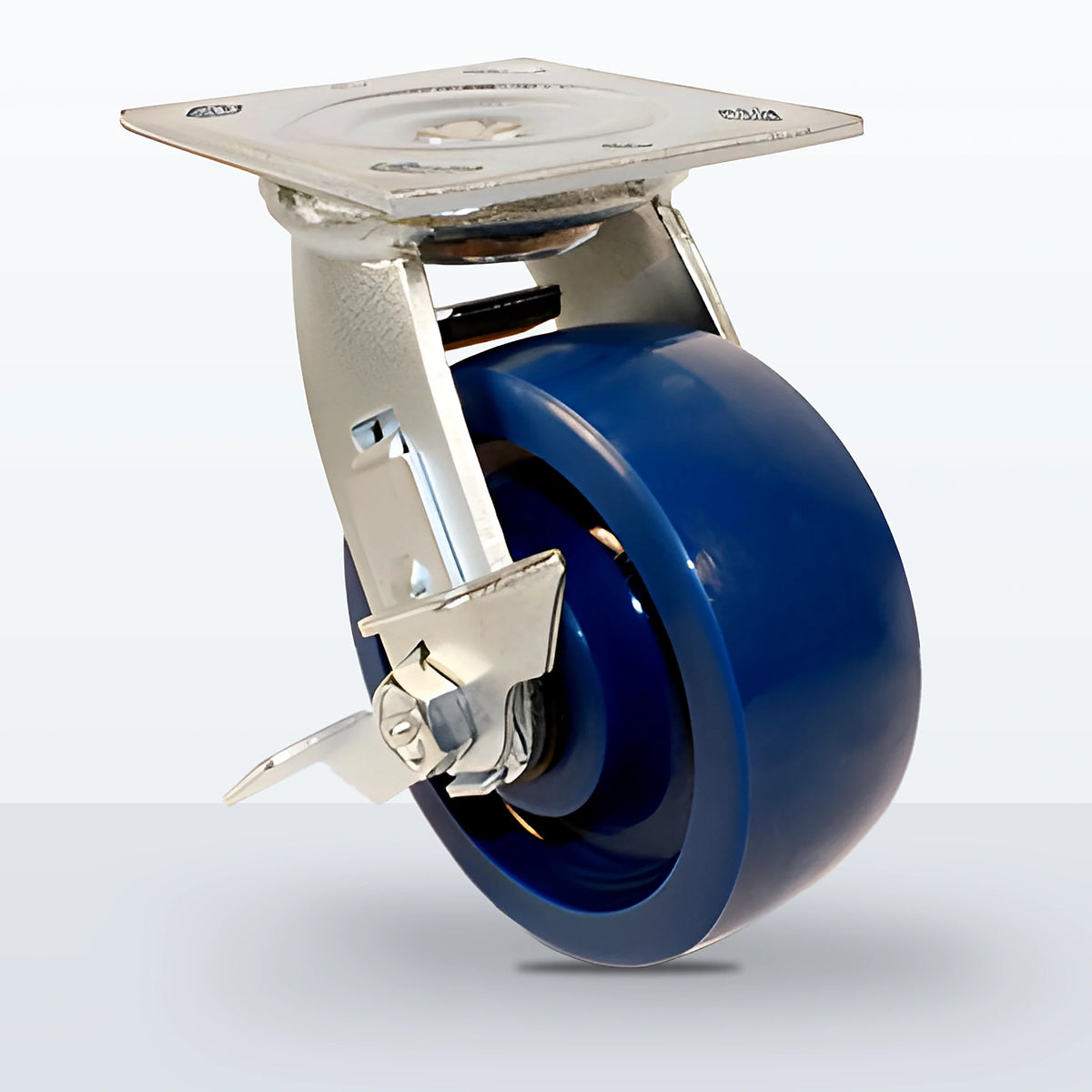 6" Solid Polyurethane Caster, Top Plate, 900 lb Capacity - Roller Bearing (10898)