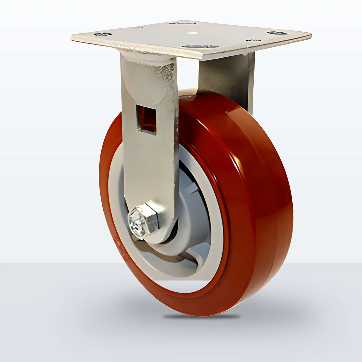 6" Polyurethane on Polypropylene Caster, Top Plate, 900 lb Capacity - Roller Bearing (10901)