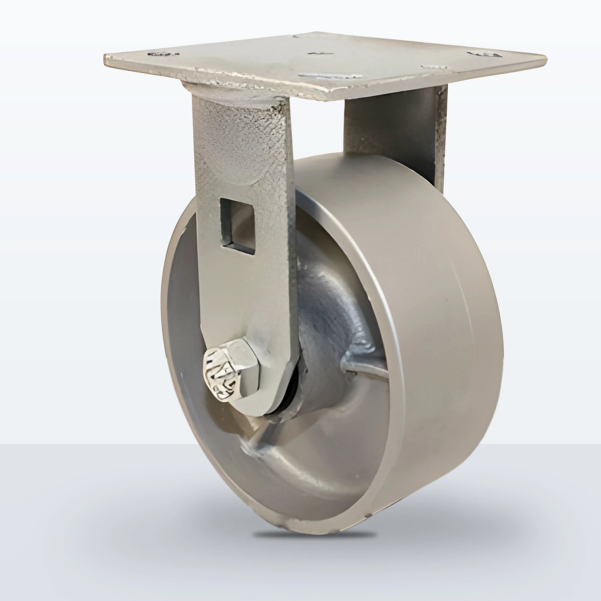 5" Cast Iron Caster, Top Plate, 1000 lb Capacity - Roller Bearing, 4 X 4-1/2 Plate, 6-1/2" Overall Height