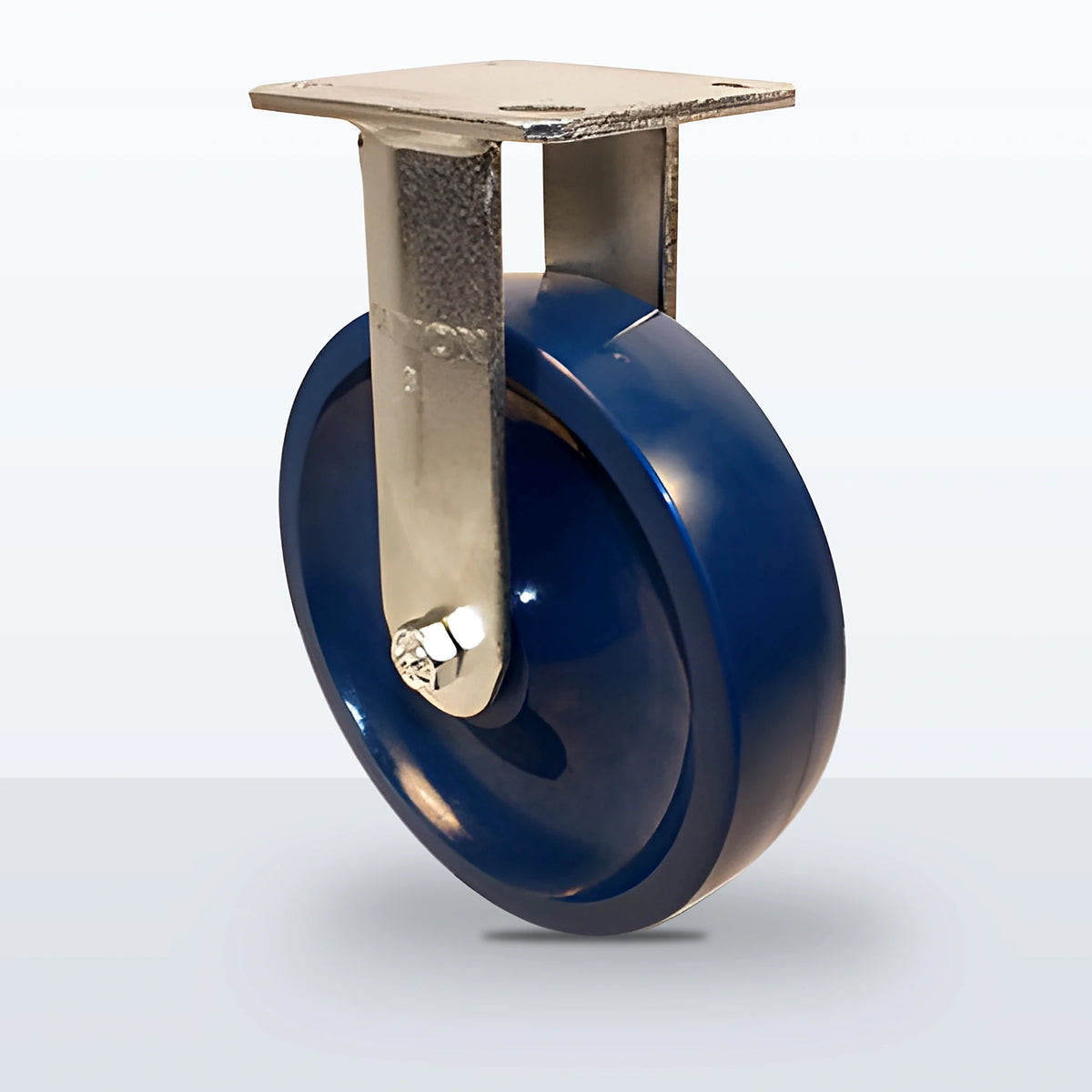 8" Solid Polyurethane Caster, Top Plate, 1000 lb Capacity - Roller Bearing, 4 X 4-1/2 Plate, 9-1/2" Overall Height