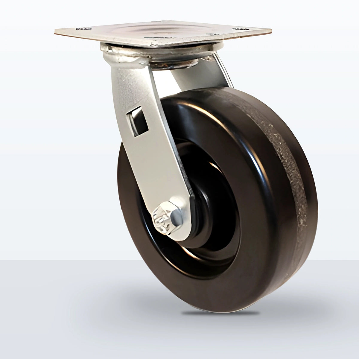 6" Phenolic Caster, Top Plate, 1200 lb Capacity - Roller Bearing, 4 X 4-1/2 Plate, 7-1/2" Overall Height