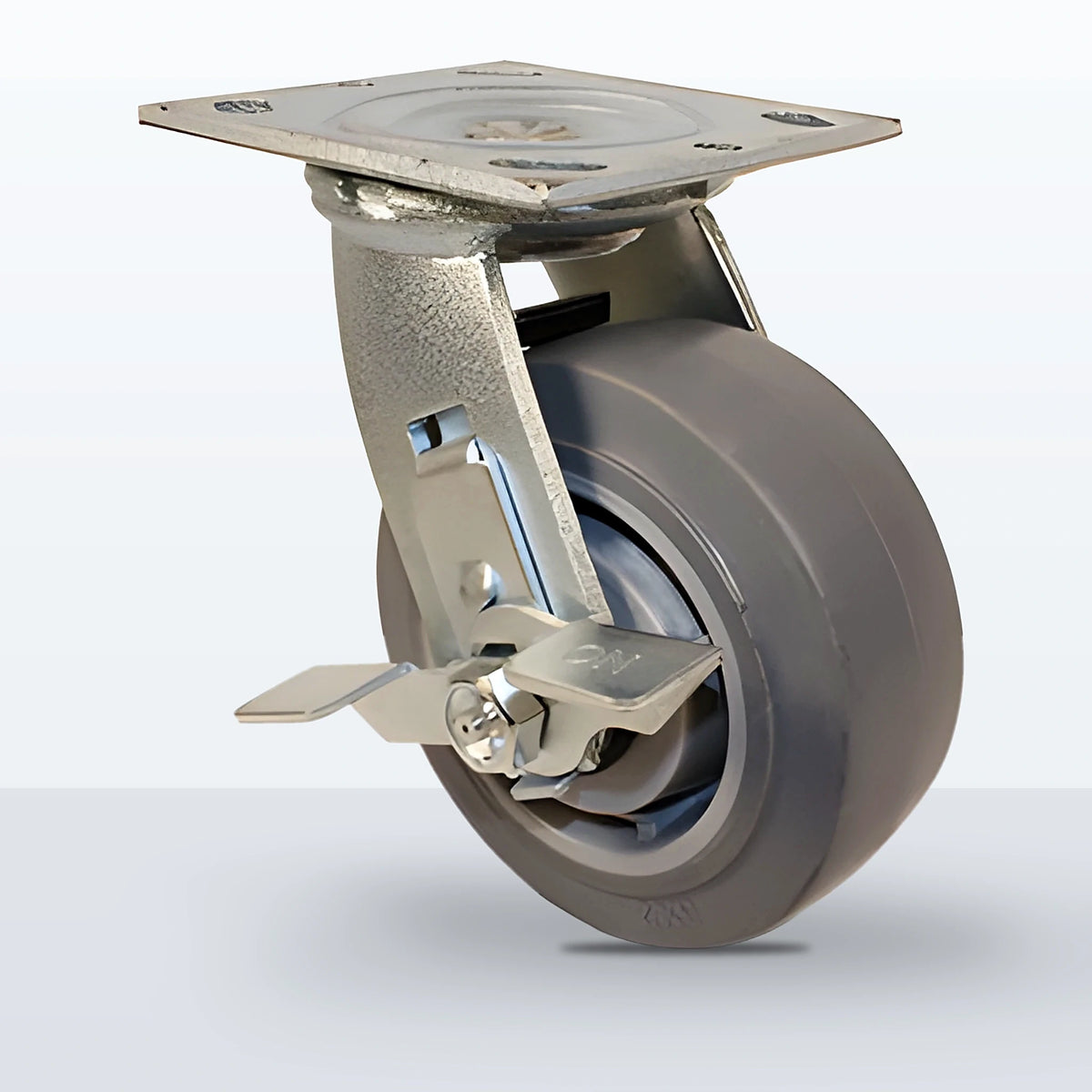 5" Thermoplastic Rubber Caster, Top Plate, 350 lb Capacity - Roller Bearing (10949)