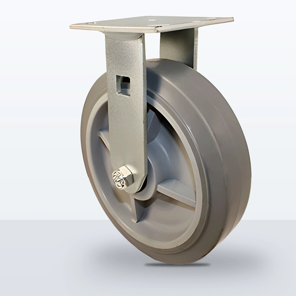 8" Thermoplastic Rubber Caster, Top Plate, 600 lb Capacity - Roller Bearing, 4 X 4-1/2 Plate, 9-1/2" Overall Height