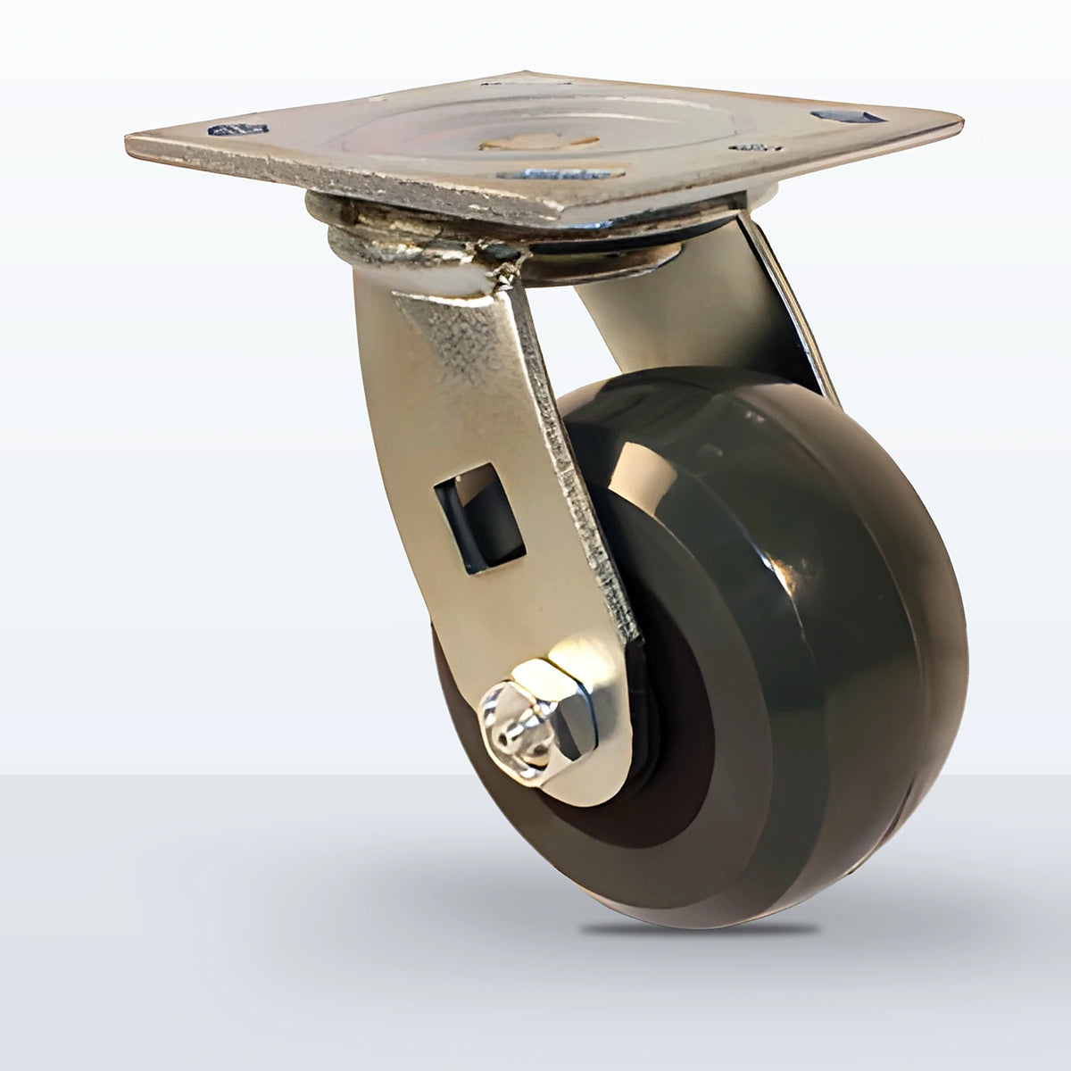 4" Premium Solid Polyurethane Caster, Top Plate, 1000 lb Capacity - Roller Bearing, 4 X 4-1/2 Plate, 5-5/8" Overall Height