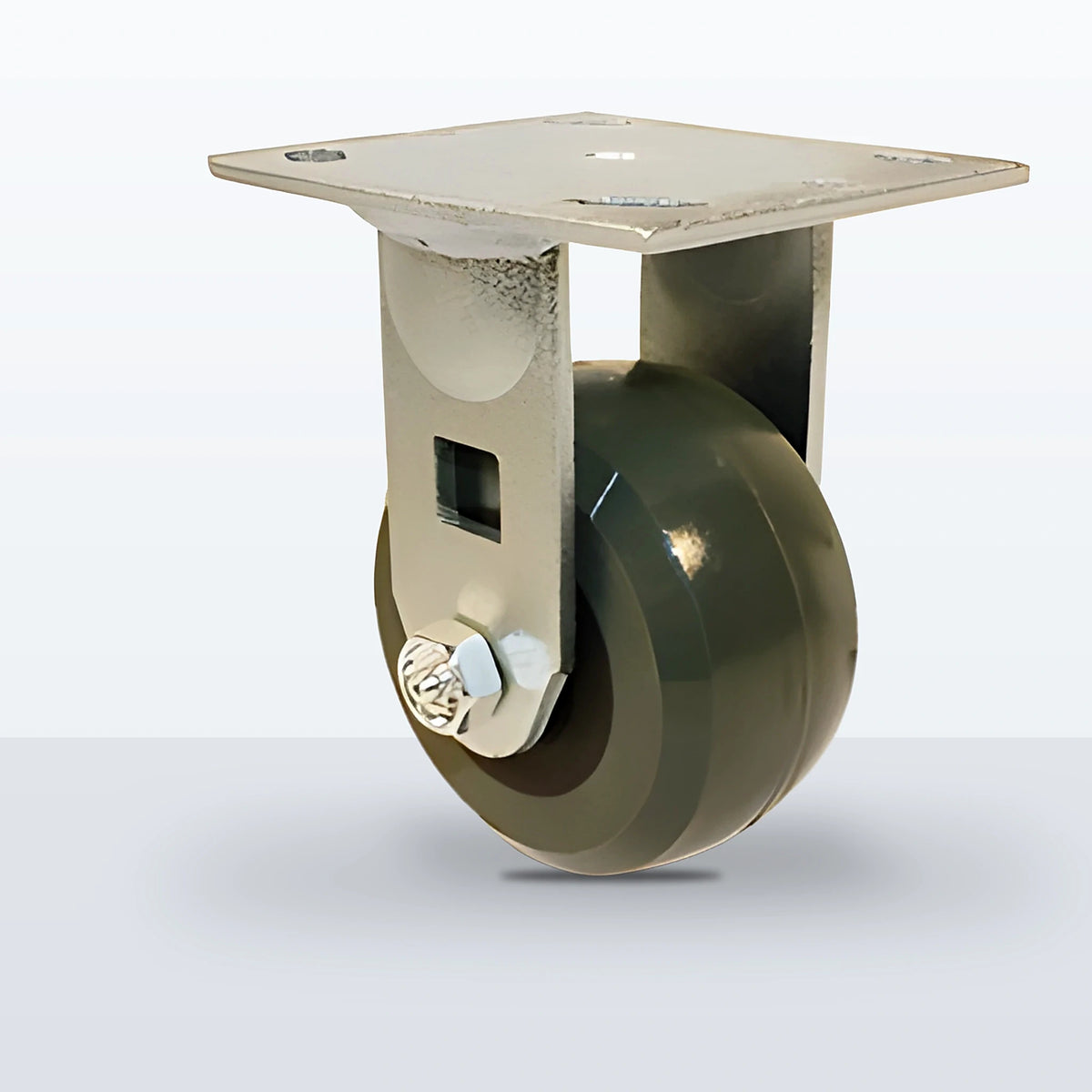 4" Premium Solid Polyurethane Caster, Top Plate, 1000 lb Capacity - Roller Bearing, 4 X 4-1/2 Plate, 5-5/8" Overall Height