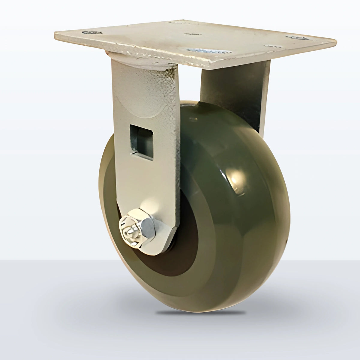 5" Premium Solid Polyurethane Caster, Top Plate, 1250 lb Capacity - Roller Bearing, 4 X 4-1/2 Plate