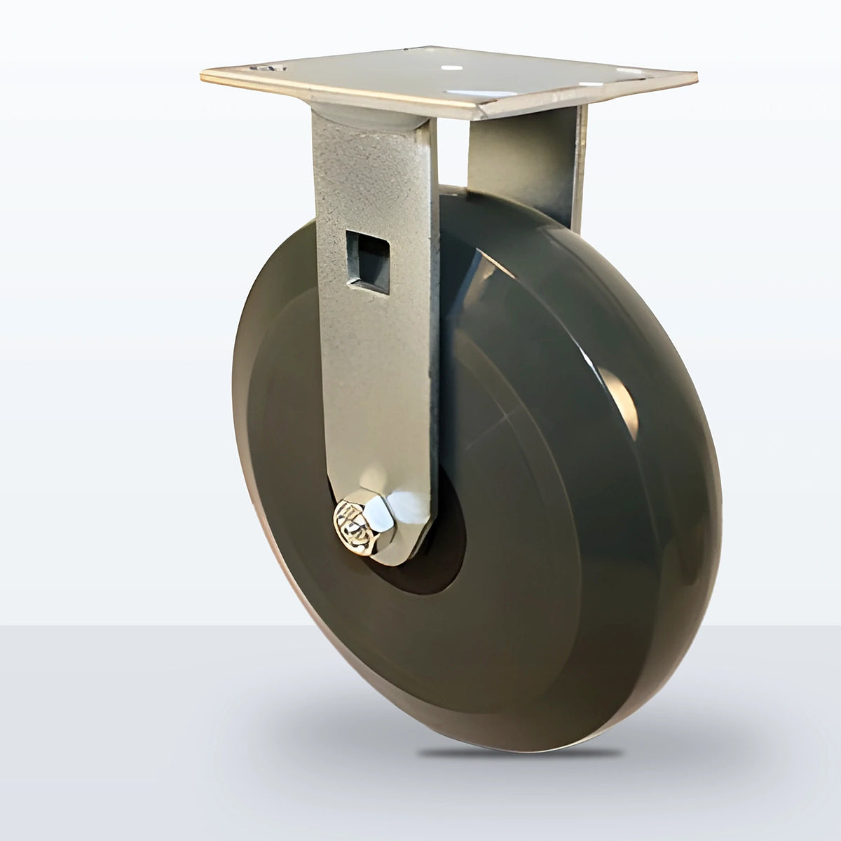 8" Premium Solid Polyurethane Caster, Top Plate, 1250 lb Capacity - Roller Bearing, 4 X 4-1/2 Plate