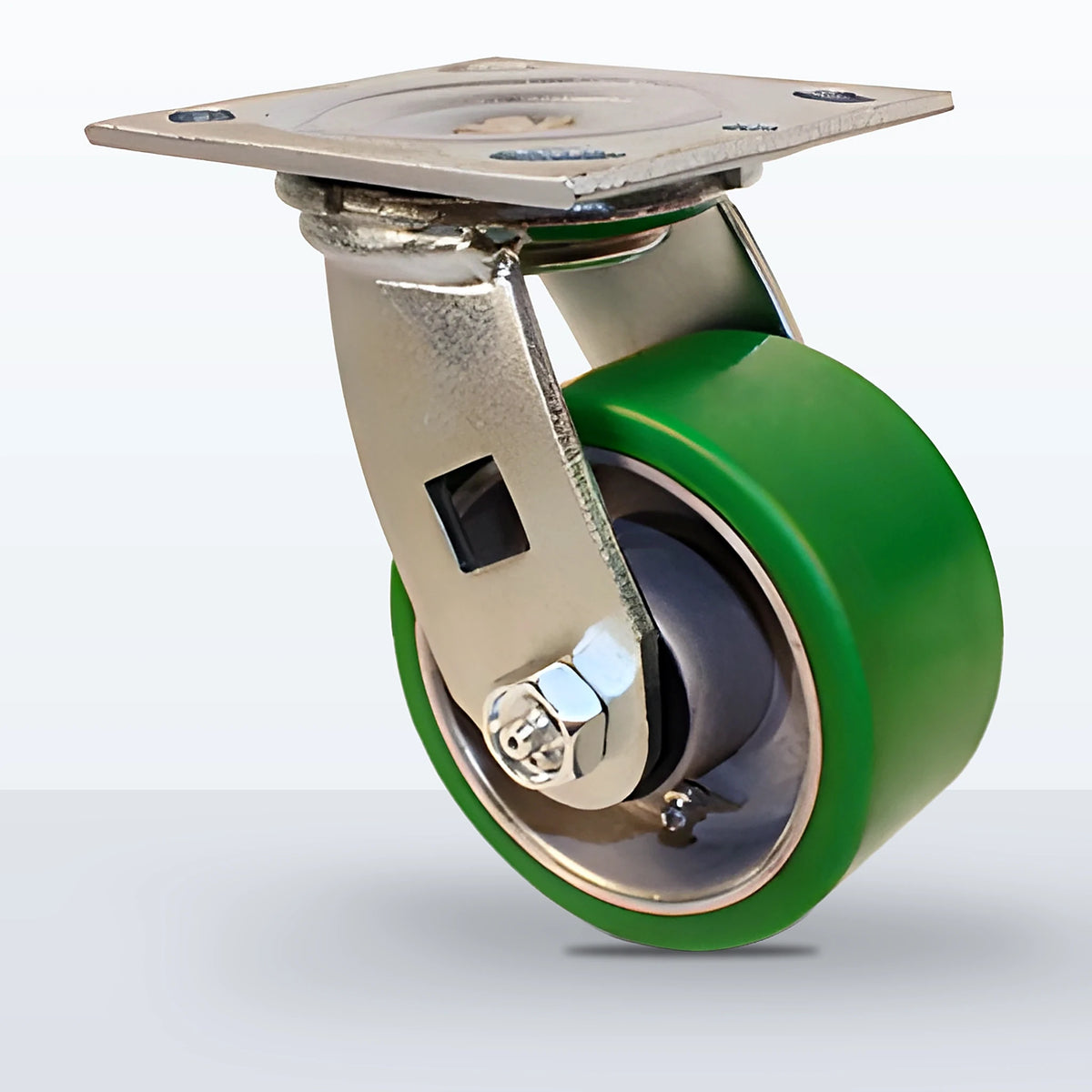 4" Polyurethane on Aluminum Caster, Top Plate, 800 lb Capacity - Roller Bearing, 4 X 4-1/2 Plate, 5-5/8" Overall Height