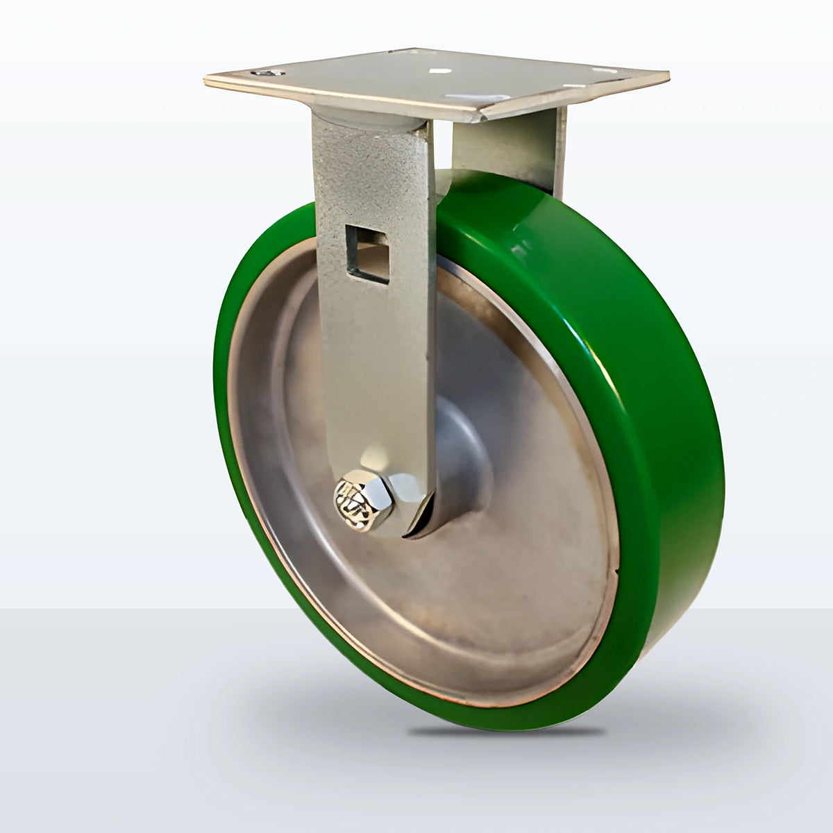 8" Polyurethane on Aluminum Caster, Top Plate, 1250 lb Capacity - Roller Bearing, 4 X 4-1/2 Plate
