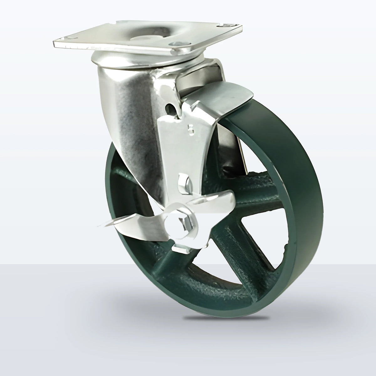 5" Semi Steel Caster, Top Plate, 300 lb Capacity - Plain, 2-1/2 X 3-5/8 Plate