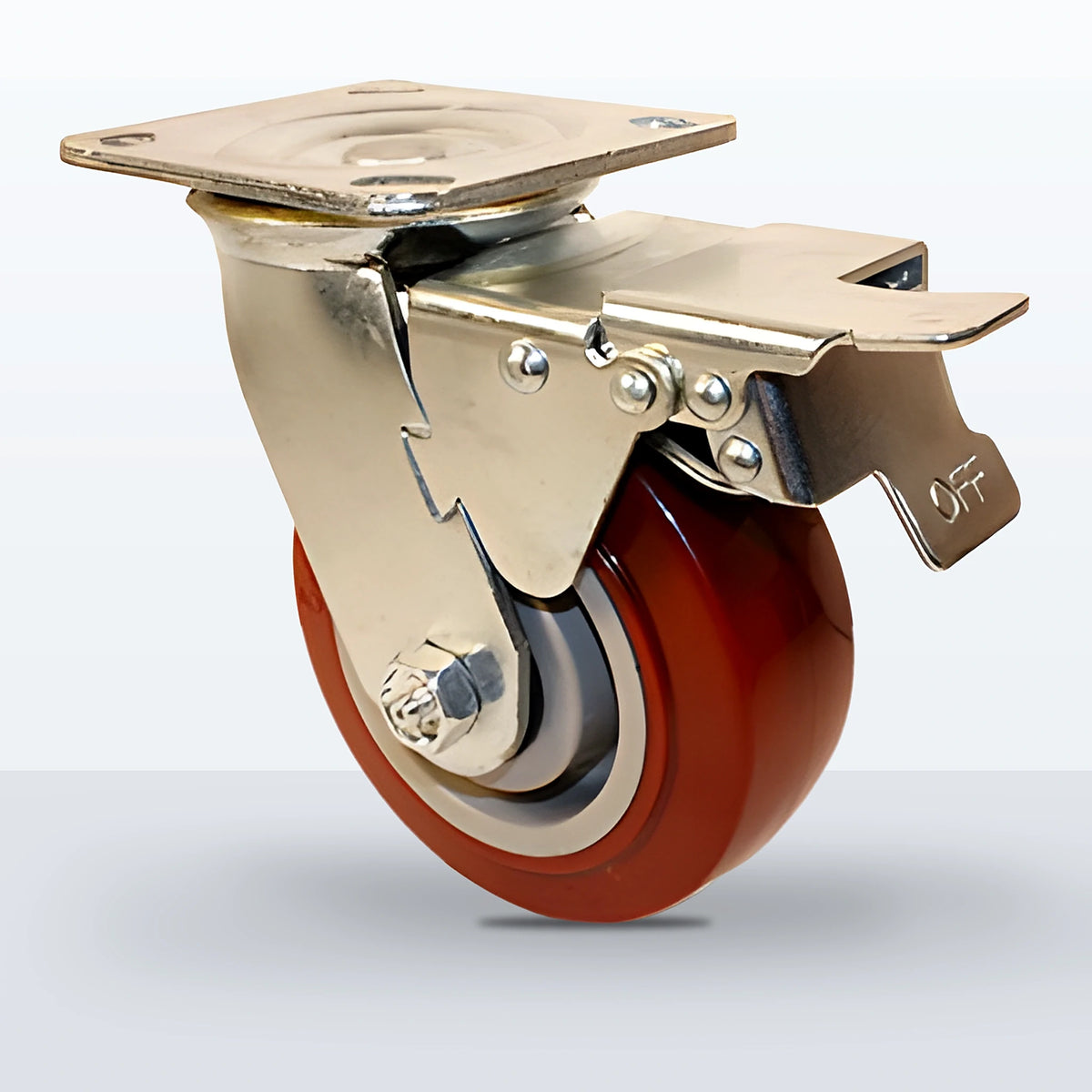 5" Polyurethane on Polypropylene Caster, Top Plate, 750 lb Capacity - Roller Bearing (10883)
