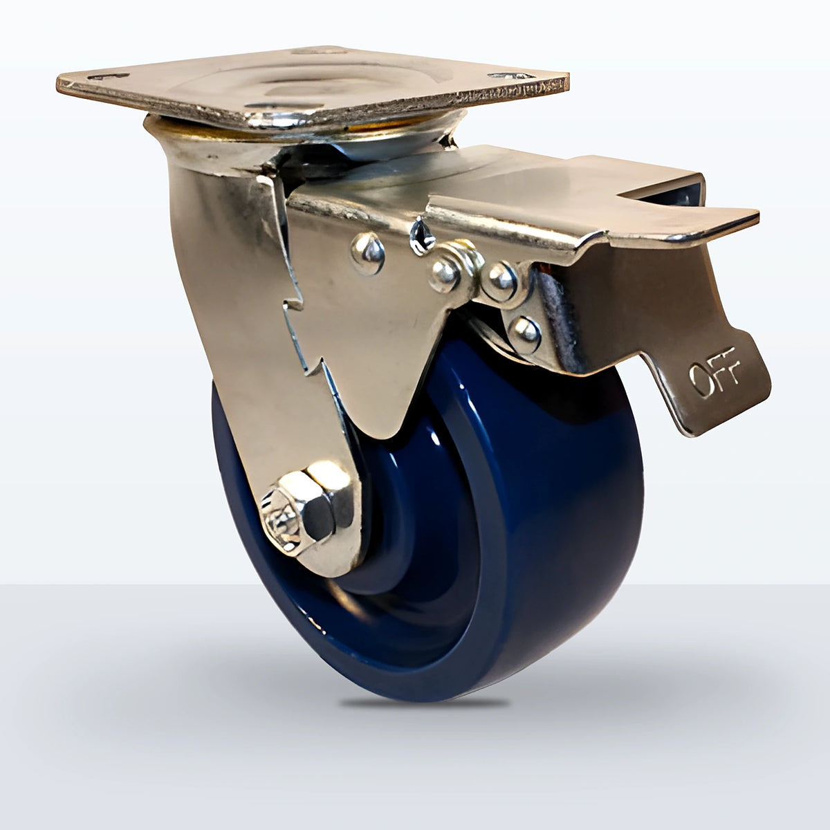 6" Solid Polyurethane Caster, Top Plate, 900 lb Capacity - Roller Bearing (10898)