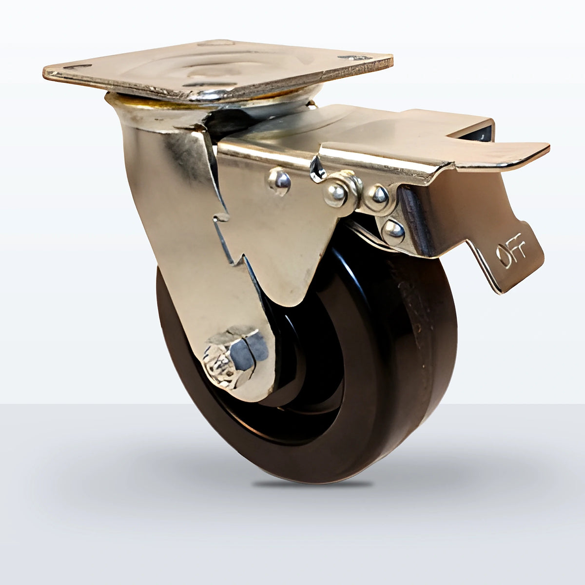5" Phenolic Caster, Top Plate, 1000 lb Capacity - Roller Bearing, 4 X 4-1/2 Plate, 6-1/2" Overall Height