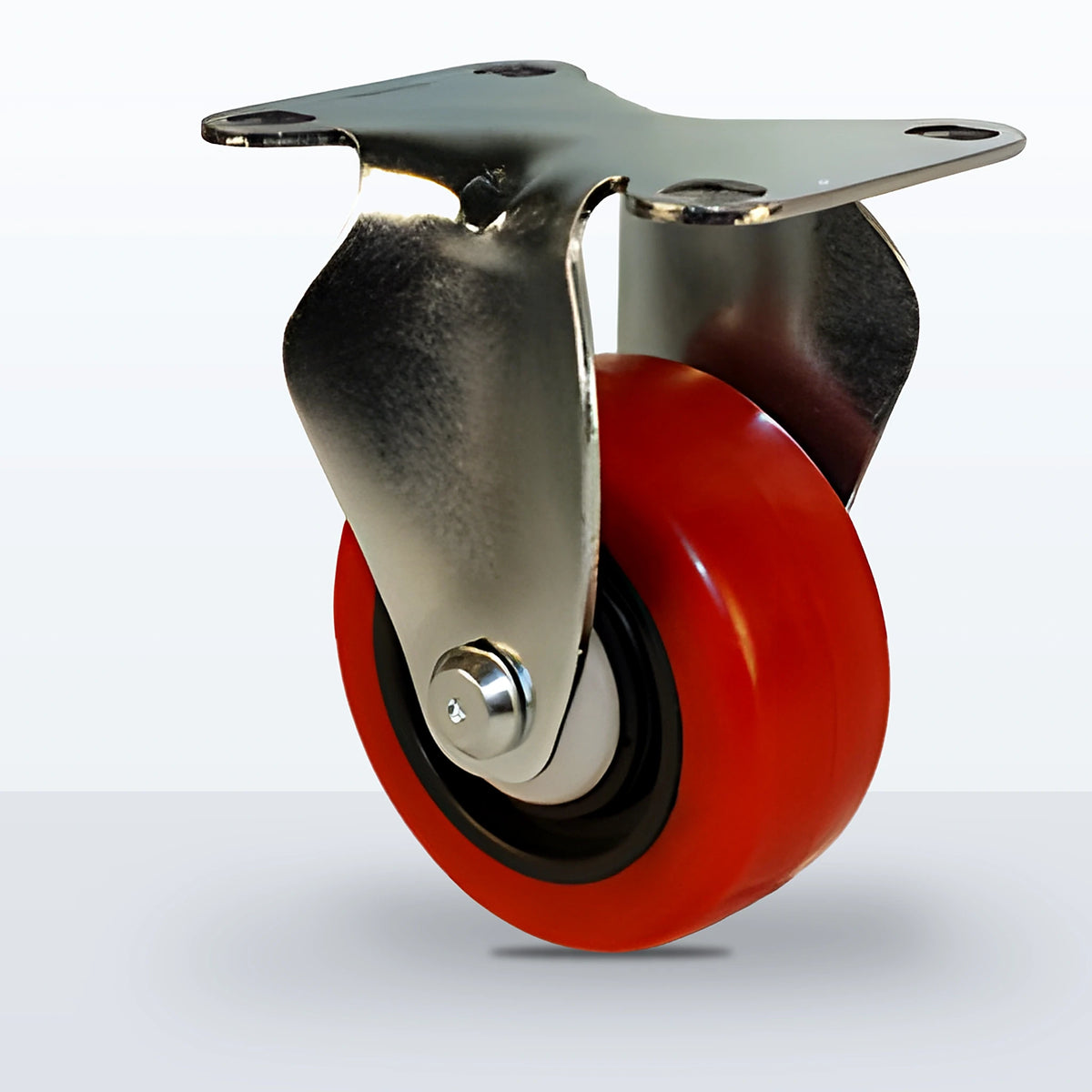 3" Polyurethane on Polypropylene Caster, Top Plate, 250 lb Capacity - Delrin with Steel Bushing