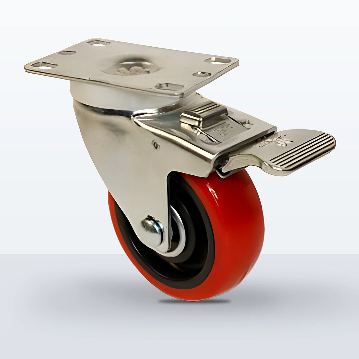 3-1/2" Polyurethane on Polypropylene Caster, Top Plate, 250 lb Capacity - Ball Bearing